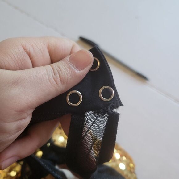 Weissman Girl Gold Black Sequin Dress Size SC Small 6-6x - Picture 6 of 9